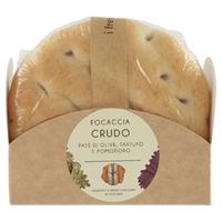 FOCACCIA CRUDO PATE' DI OLIVE TARTUFO E POMODORO 225G